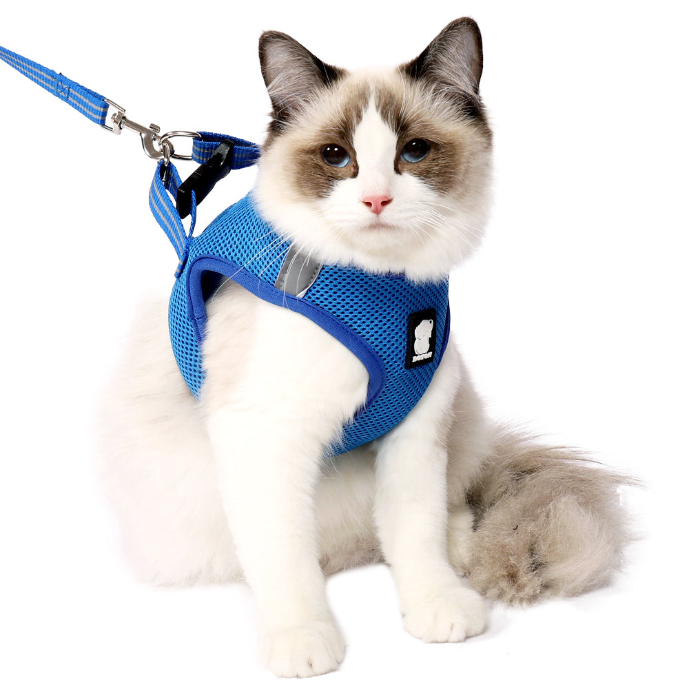 Cat Harness and Leash - Ultra Light Escape Proof Kitten Collar Cat Walking Jacket with Running Cushioning Soft and Comfortable Suitable for Puppies Rabbits