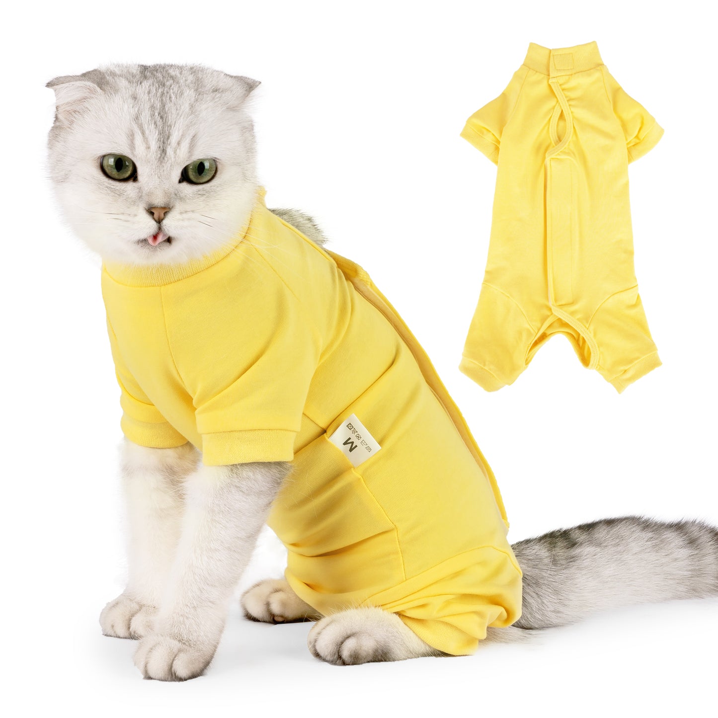 Cat Recovery Suit After Surgery for Female Male Pet Surgical Pajamas Long Sleeve Prevent Shedding Recovery Snugly Suit&E Collar Alternative Onsies for Cats