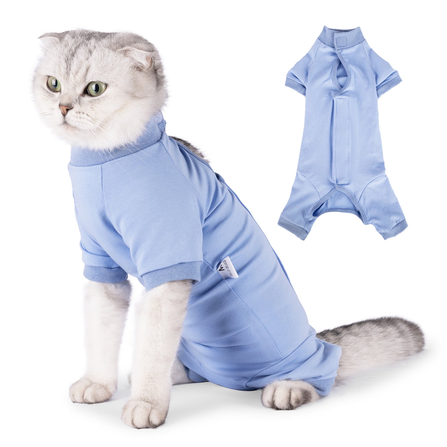 Cat Recovery Suit After Surgery for Female Male Pet Surgical Pajamas Long Sleeve Prevent Shedding Recovery Snugly Suit&E Collar Alternative Onsies for Cats