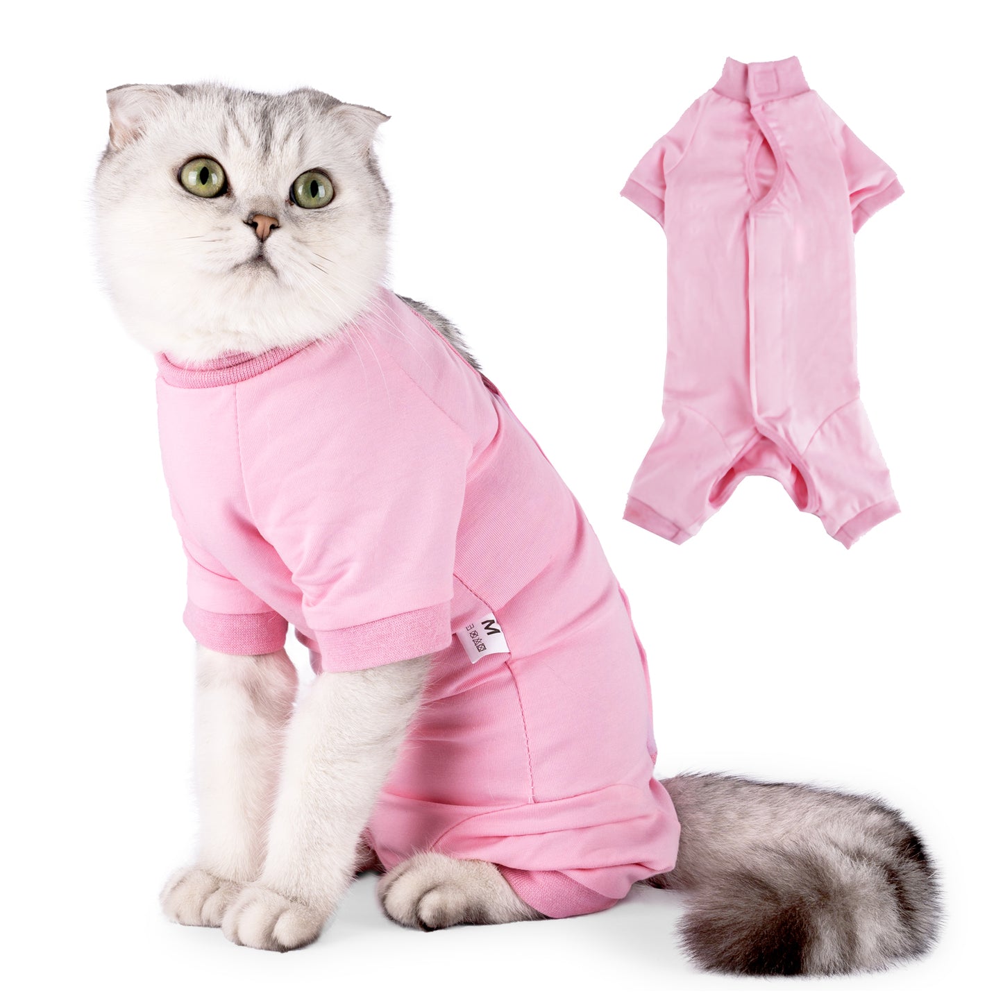 Cat Recovery Suit After Surgery for Female Male Pet Surgical Pajamas Long Sleeve Prevent Shedding Recovery Snugly Suit&E Collar Alternative Onsies for Cats