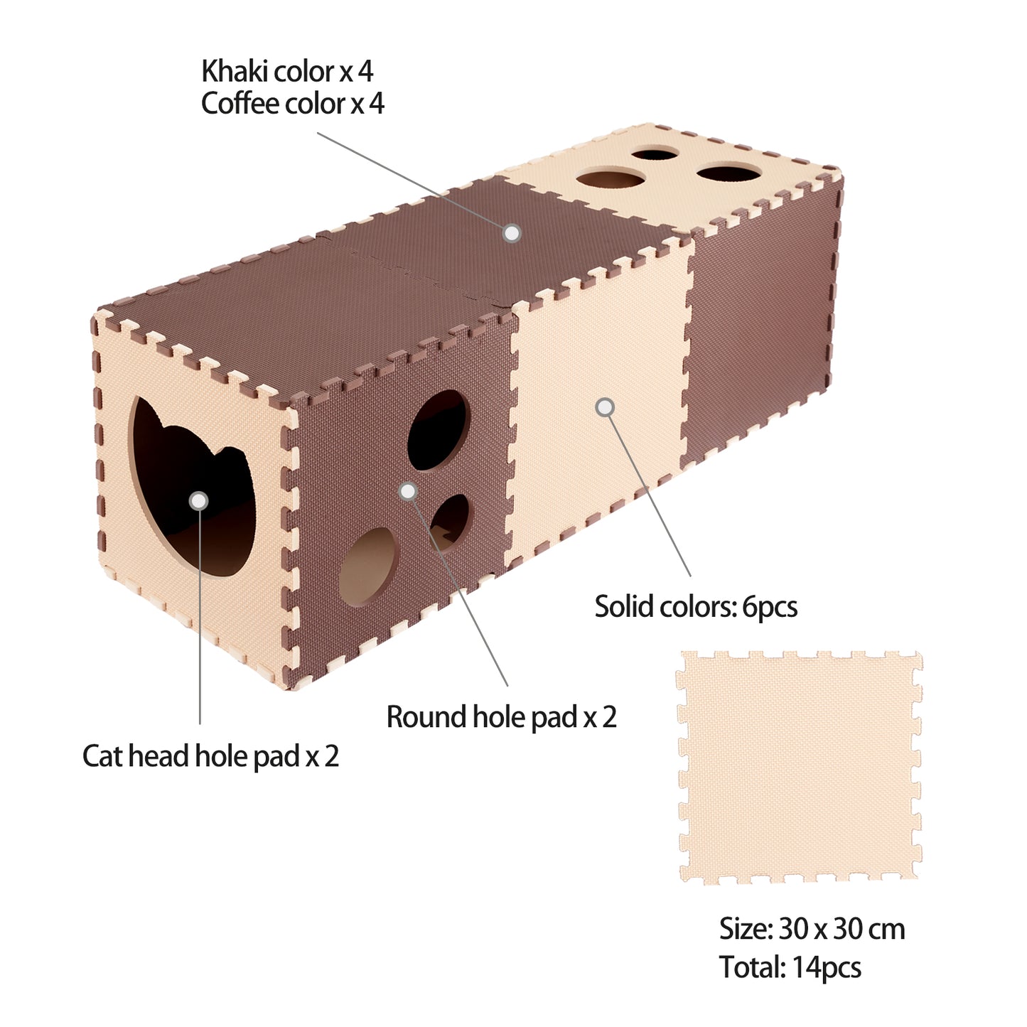 Cat tunnel is suitable for big cats, pet kittens collapsible maze, rabbit rabbit tunnel