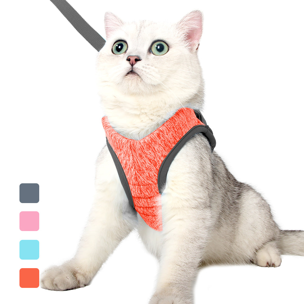 Cat Harness Leash Straps Soft and Comfortable Cat Walking Jacket with Running Cushioning and Escape Proof for Puppies with Cationic Fabric